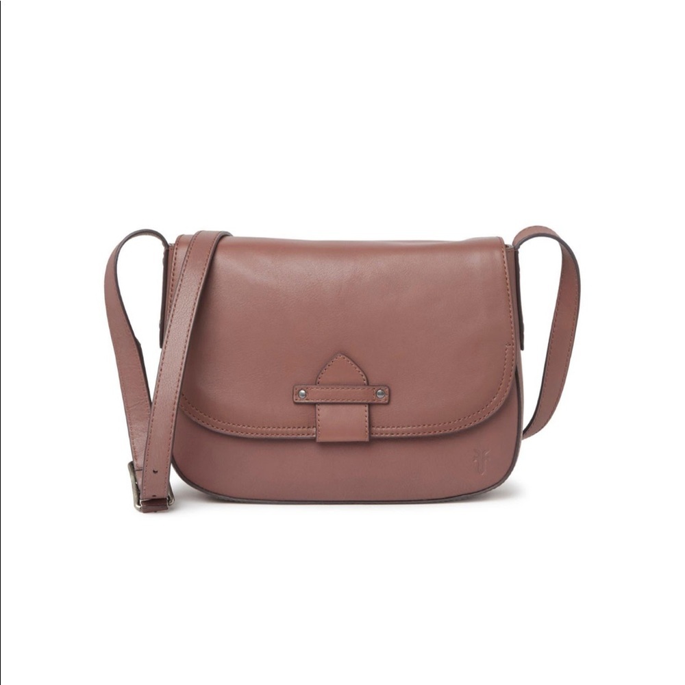 FryeOlivia Leather Amethyst Purse‎ Adjustable Cross Body Bag 10"L x 2.5"W x 8"H